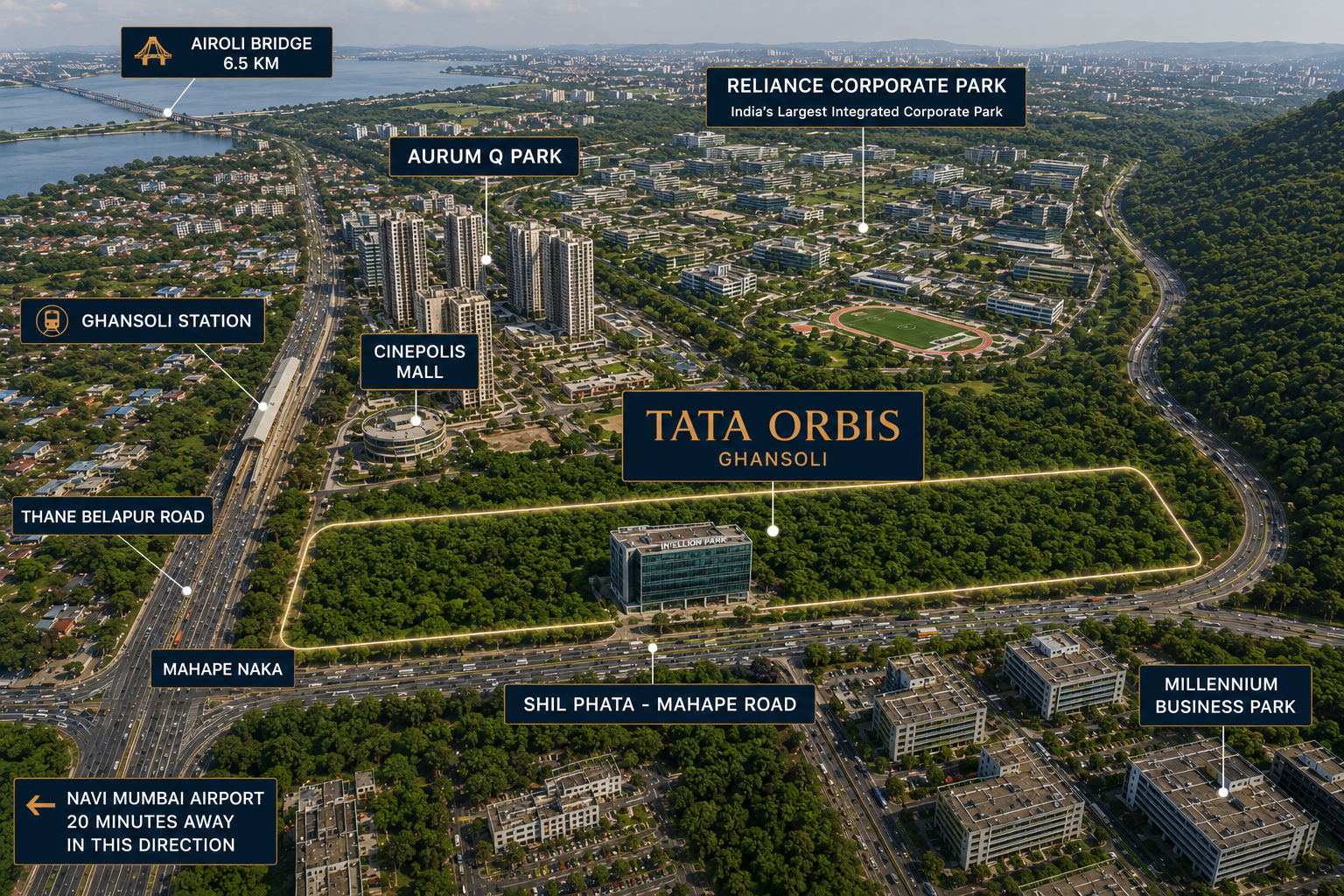 Tata Orbis Ghansoli Location